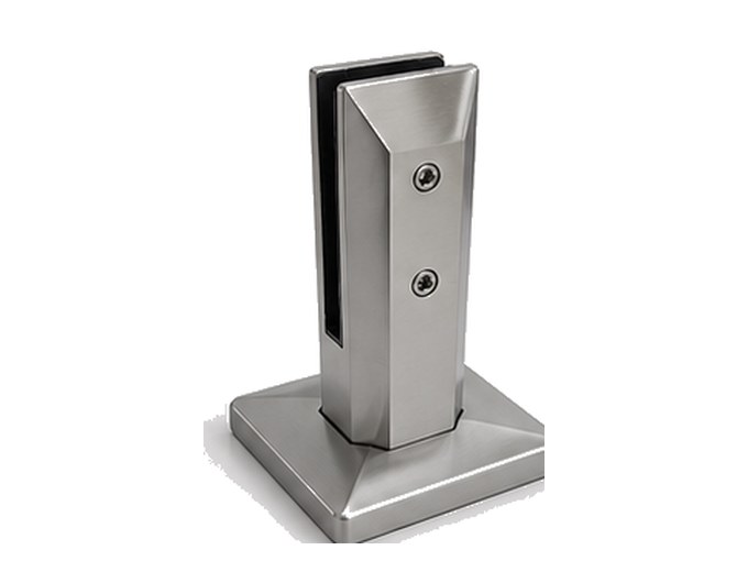 Glasstütze mit Bodenplatte für Glasgeländer